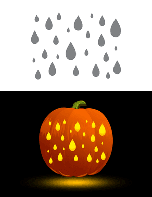Raindrops Pumpkin Stencil