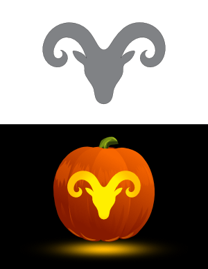 Ram Head Pumpkin Stencil