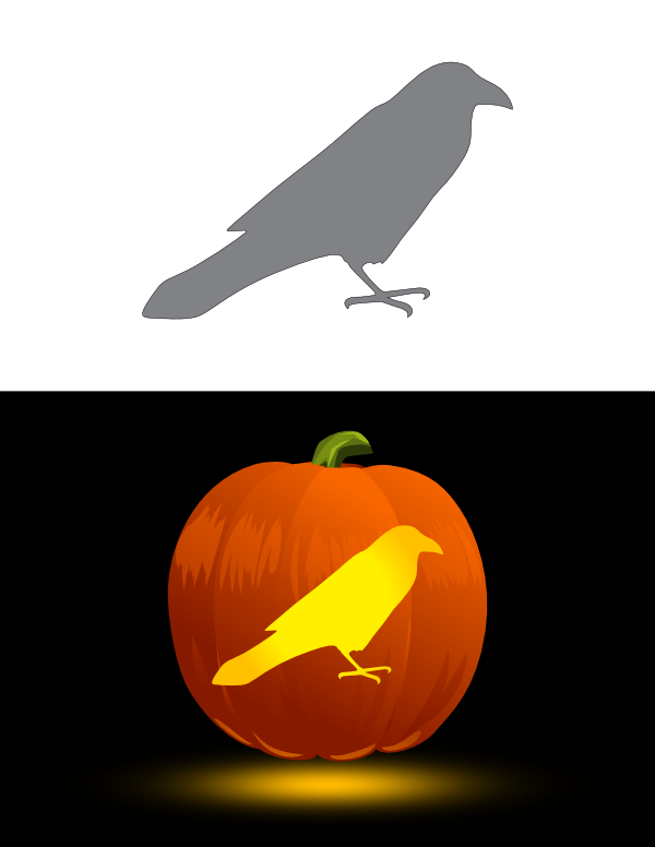 Raven Pumpkin Stencil