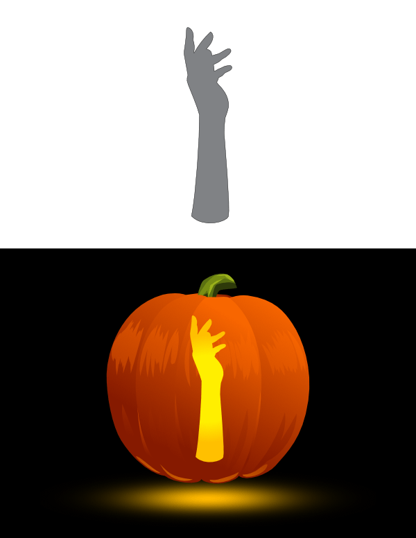 Reaching Hand Pumpkin Stencil