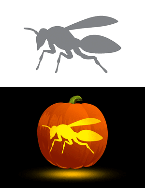 Realistic Hornet Pumpkin Stencil
