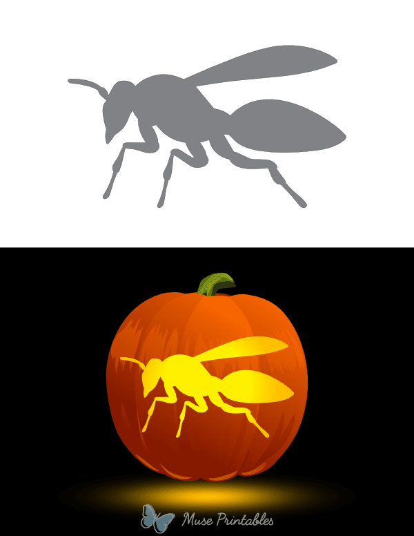 Realistic Hornet Pumpkin Stencil