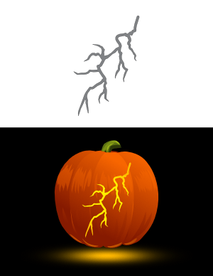 Realistic Lightning Bolt Pumpkin Stencil