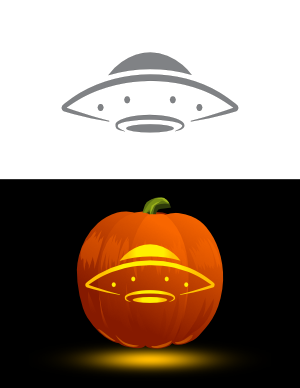 Realistic UFO Pumpkin Stencil
