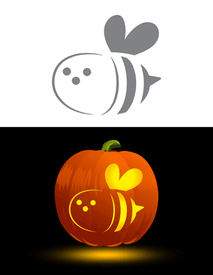 Really Cute Bee Pumpkin Stencil