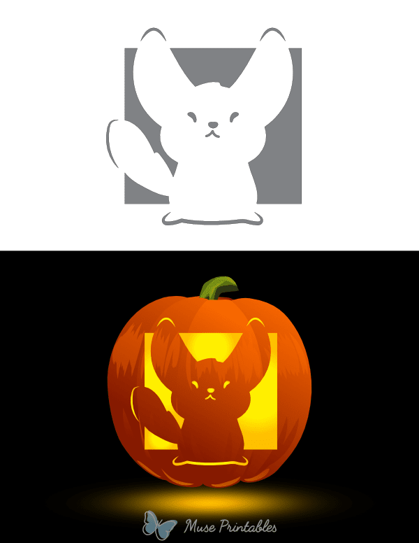 Really Cute Chinchilla Pumpkin Stencil