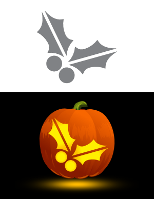 Really Easy Holly and Ivy Pumpkin Stencil