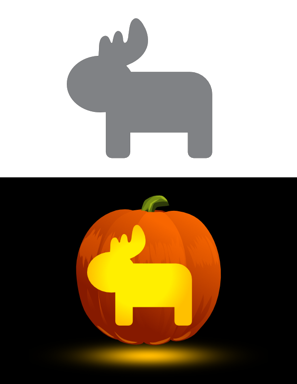 Printable Really Easy Moose Pumpkin Stencil