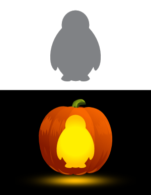 Really Easy Penguin Pumpkin Stencil