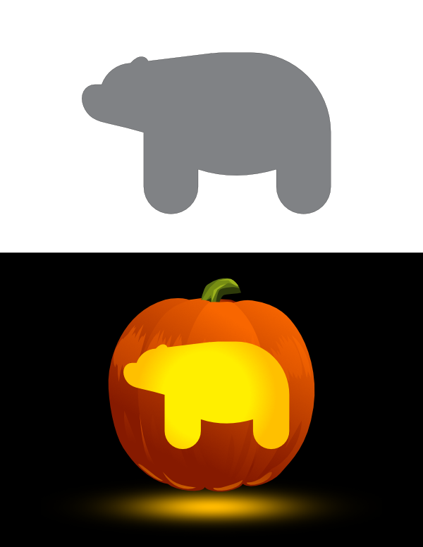 Printable Really Easy Polar Bear Pumpkin Stencil