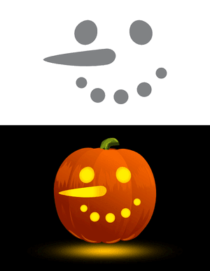 Really Easy Snowman Face Pumpkin Stencil