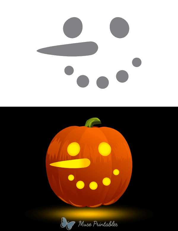 Really Easy Snowman Face Pumpkin Stencil