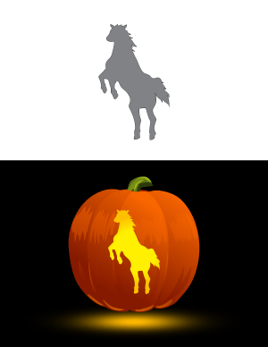 Rearing Horse Pumpkin Stencil