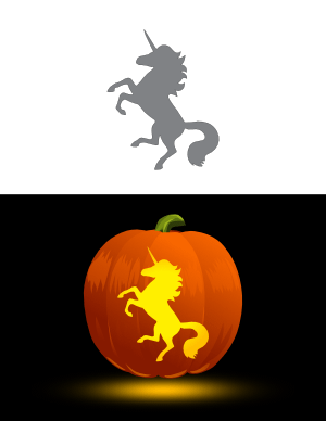 Rearing Unicorn Pumpkin Stencil