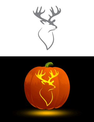 Reindeer Head Pumpkin Stencil