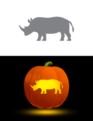 Rhinoceros Pumpkin Stencil