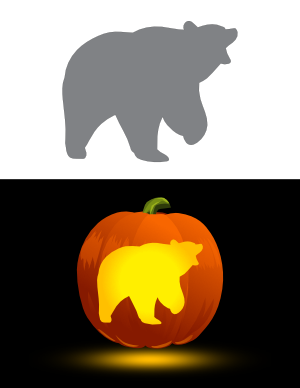 Roaring Bear Pumpkin Stencil