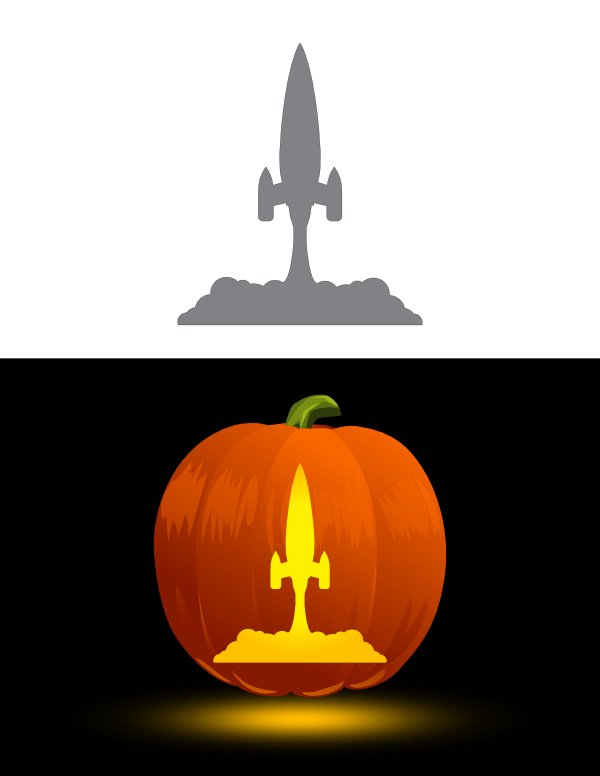 Rocket Launch Pumpkin Stencil