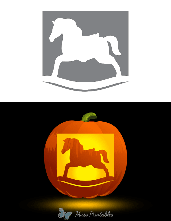 Rocking Horse Pumpkin Stencil