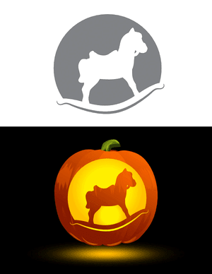 Rocking Pony Pumpkin Stencil