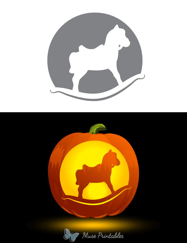 Rocking Pony Pumpkin Stencil