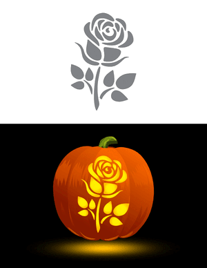 Rose Pumpkin Stencil