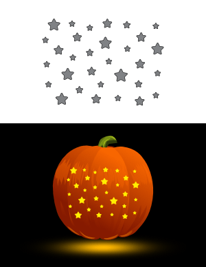 Rounded Stars Pumpkin Stencil