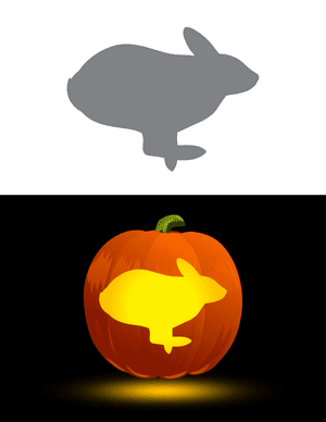 Running Arctic Hare Pumpkin Stencil