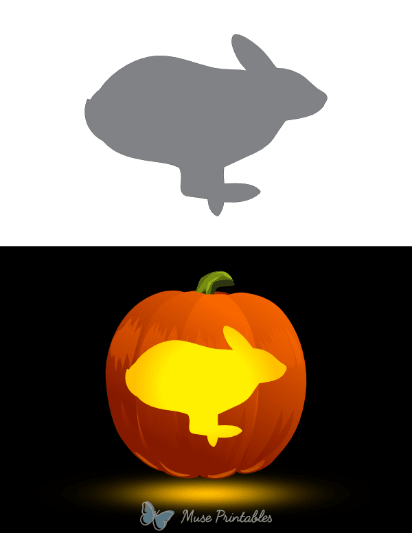 Running Arctic Hare Pumpkin Stencil