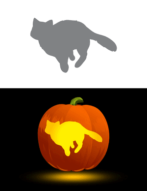 Running Cat Pumpkin Stencil