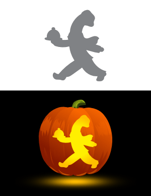 Running Chef Pumpkin Stencil