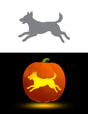 Running Dog Pumpkin Stencil