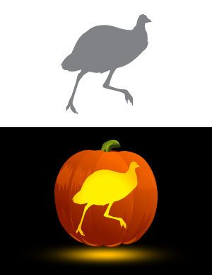 Running Emu Pumpkin Stencil