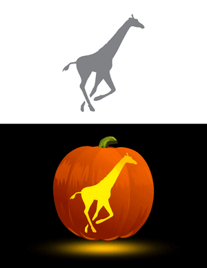 Running Giraffe Pumpkin Stencil