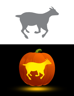 Running Goat Pumpkin Stencil