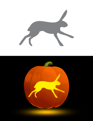 Running Hare Pumpkin Stencil