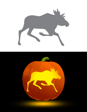 Running Moose Pumpkin Stencil