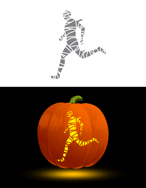 Running Mummy Pumpkin Stencil