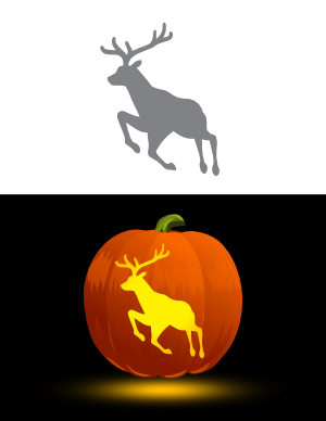 Running Reindeer Pumpkin Stencil