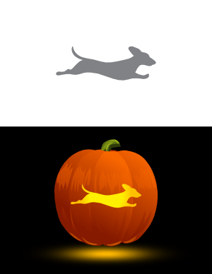 Running Wiener Dog Pumpkin Stencil