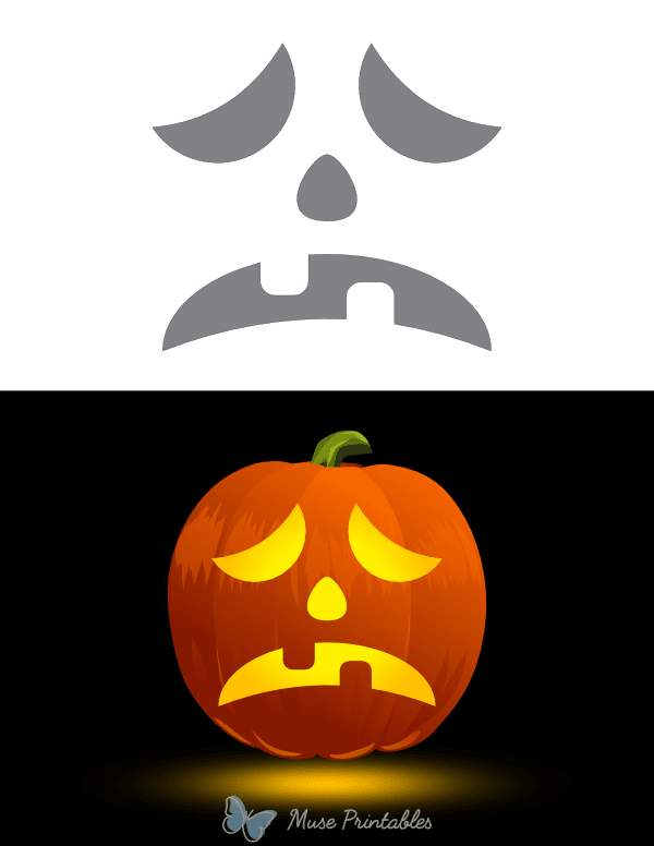 Sad Pumpkin Stencil