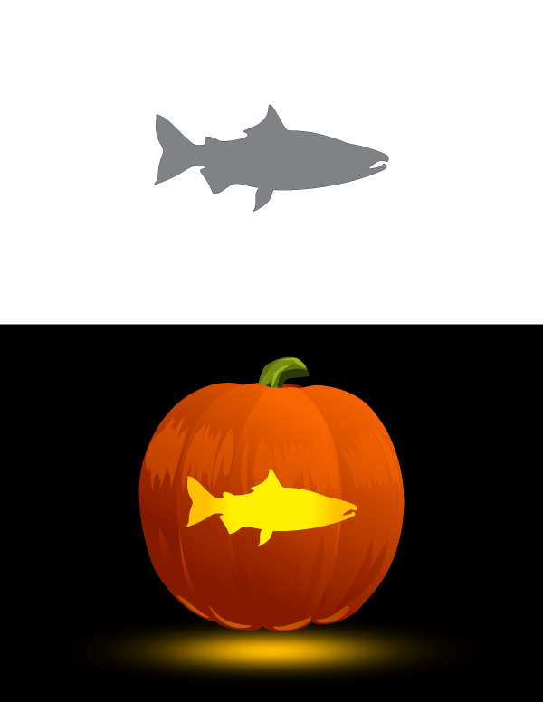 Salmon Pumpkin Stencil
