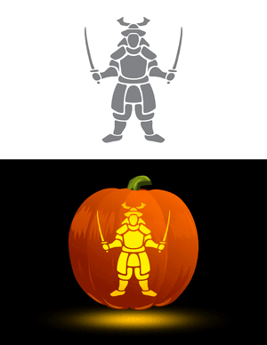 Samurai Pumpkin Stencil
