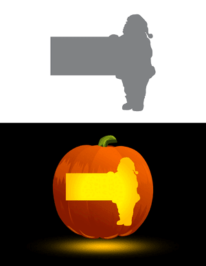 Santa Claus Holding a Sign Pumpkin Stencil