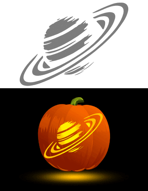 Saturn Pumpkin Stencil
