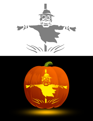 Scarecrow Pumpkin Stencil