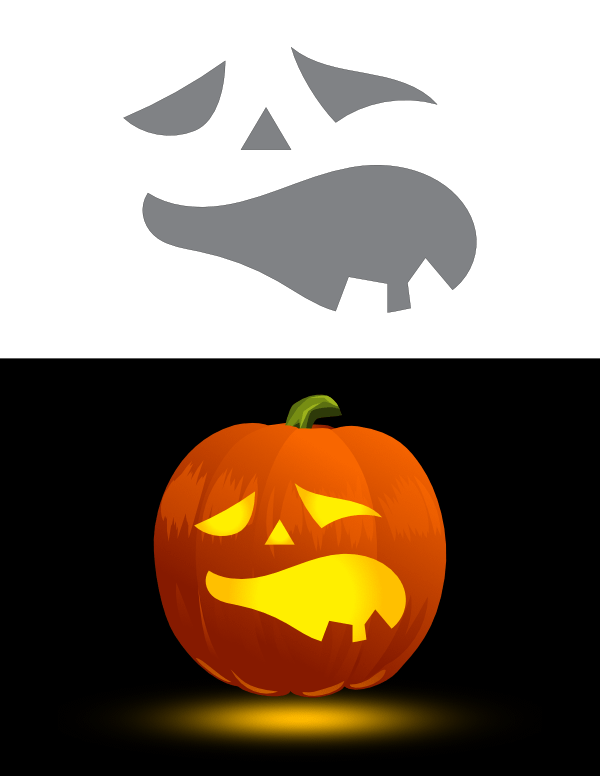 Printable Scared Jack o lantern Face Pumpkin Stencil