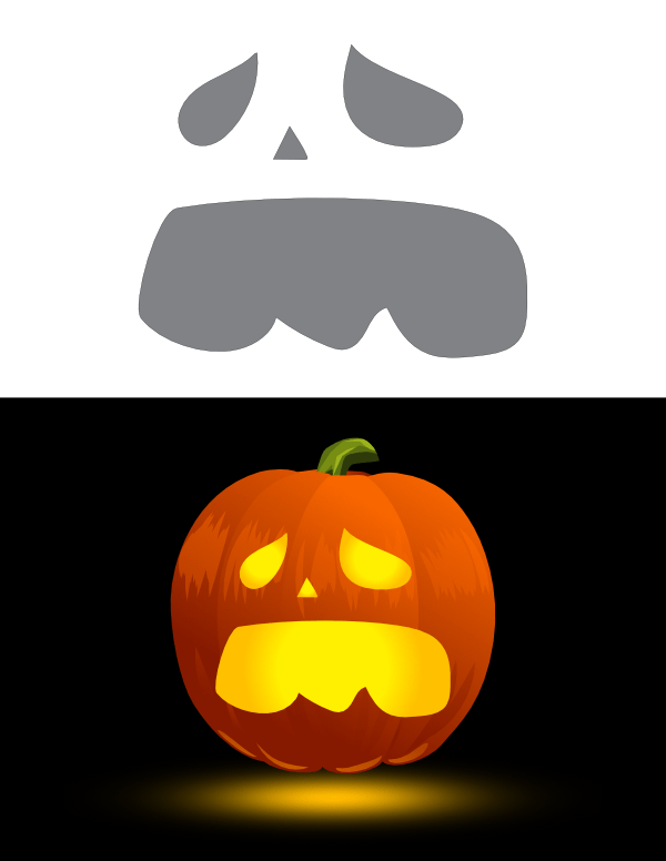 Printable Scared Jack o lantern Pumpkin Stencil