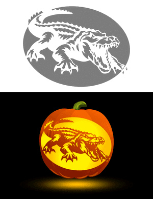 Scary Alligator Pumpkin Stencil