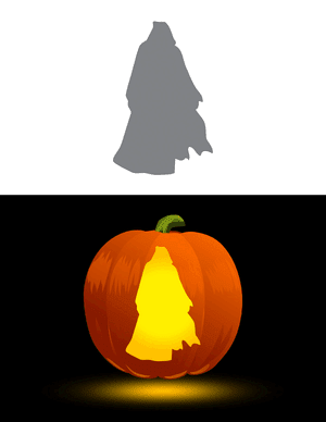 Scary Cloaked Figure Pumpkin Stencil